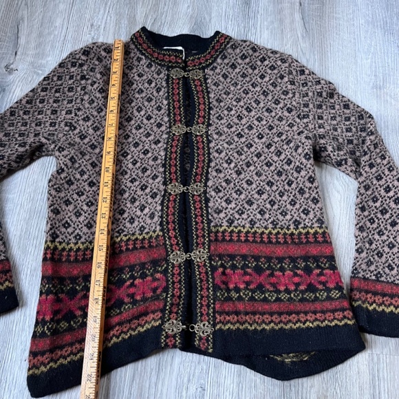 Cambridge Dry Goods Nordic Wool Cardigan Sweater Women S Metal Clasp Vintage - Picture 5 of 9